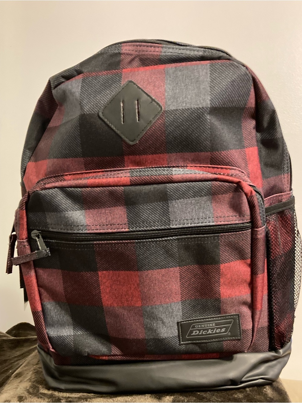 Dickies Varsity red plaid back pack NWT